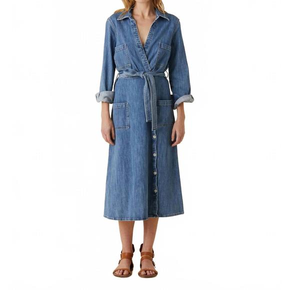 NEW LE JEAN misty denim dress in daisy - Picture 1 of 3